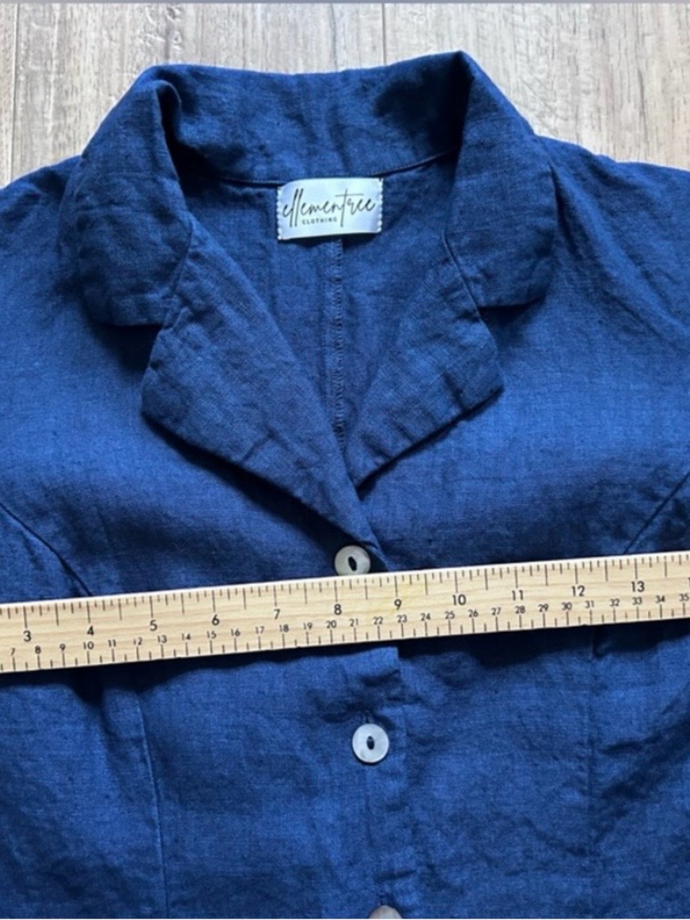 Handmade Indigo Blue 100% Linen Maxi Dress - Picture 5 of 9